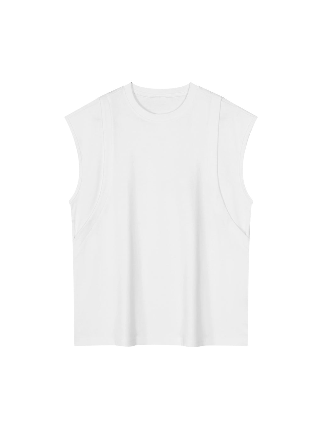 Spliced Panel Sleeveless Muscle T-Shirt