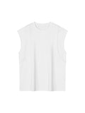 Spliced Panel Sleeveless Muscle T-Shirt