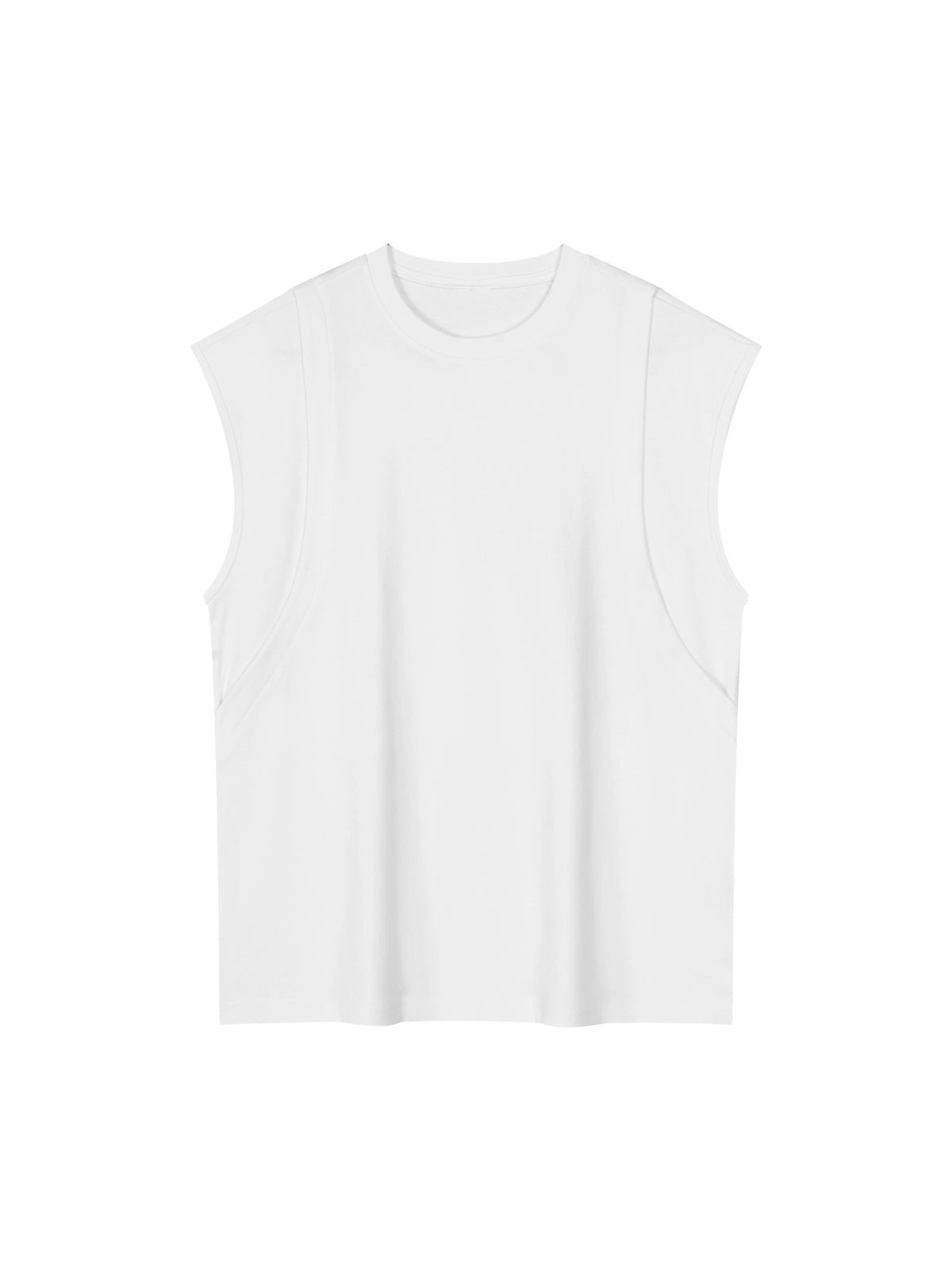 Spliced Panel Sleeveless Muscle T-Shirt