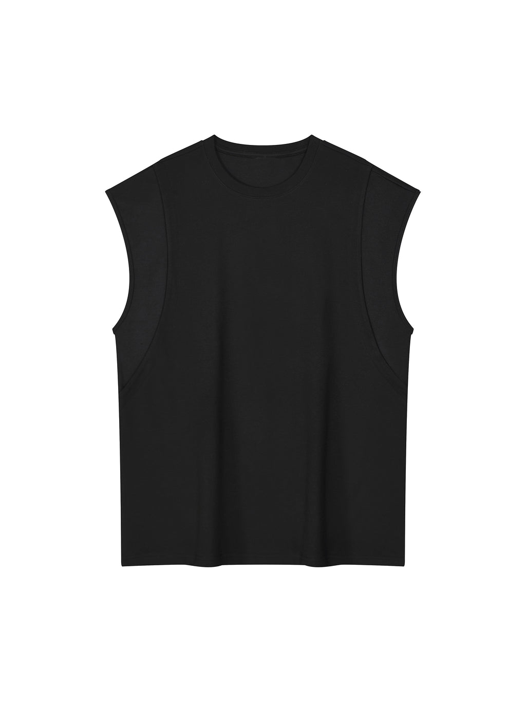 Spliced Panel Sleeveless Muscle T-Shirt