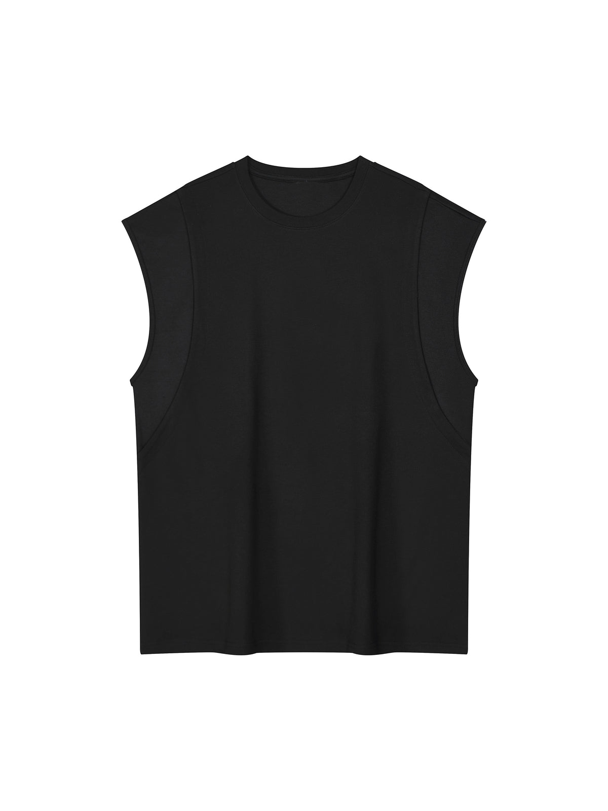 Spliced Panel Sleeveless Muscle T-Shirt