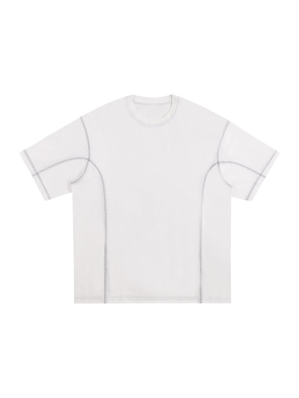 Streetwear Contrast-Stitched Cotton T-Shirt