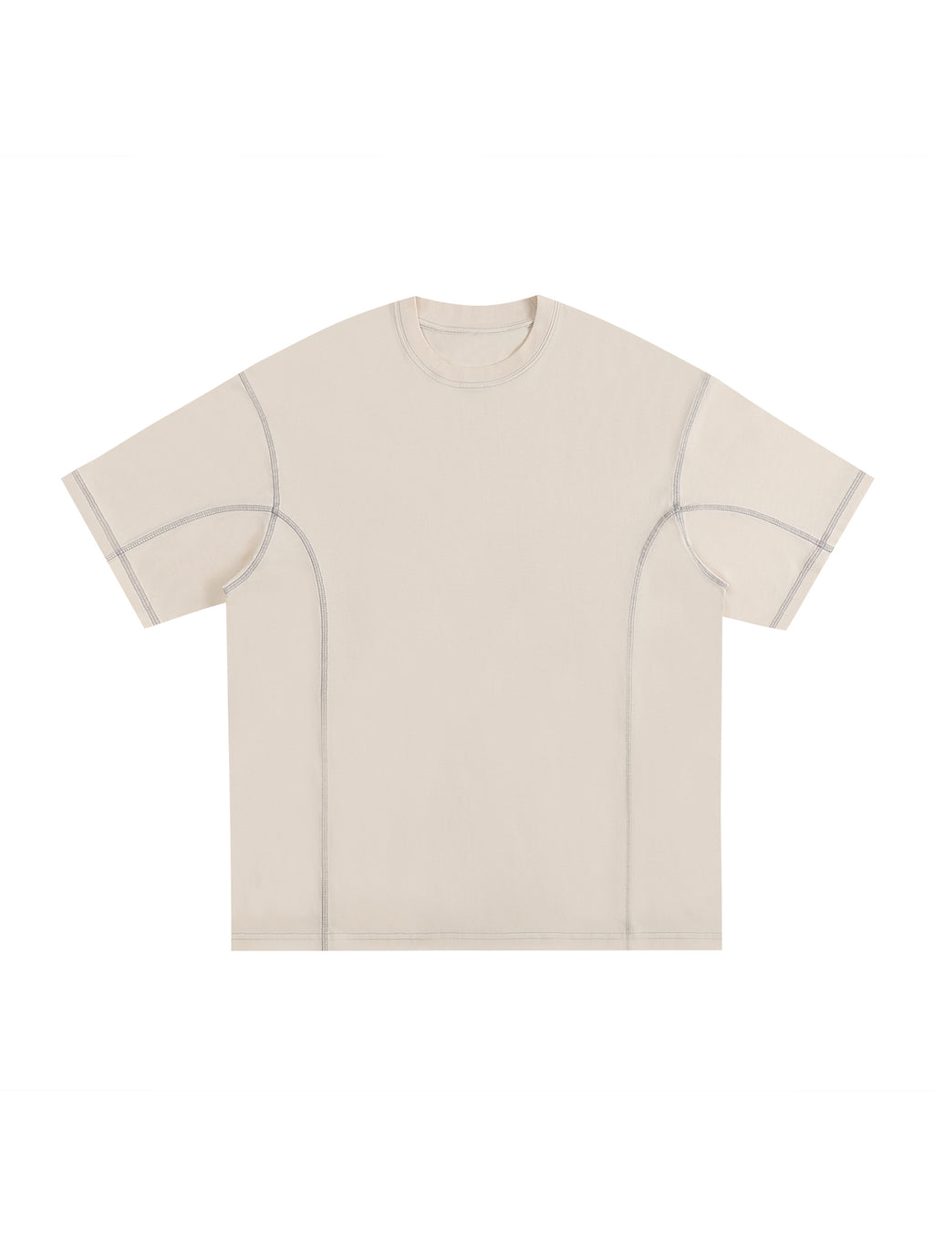 Streetwear Contrast-Stitched Cotton T-Shirt