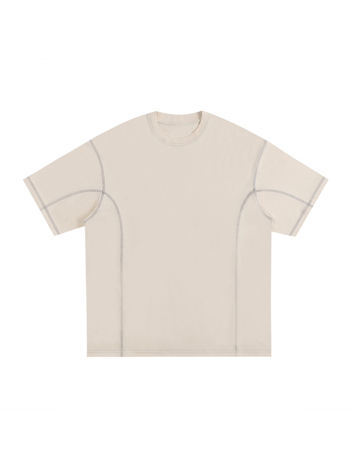 Streetwear Contrast-Stitched Cotton T-Shirt