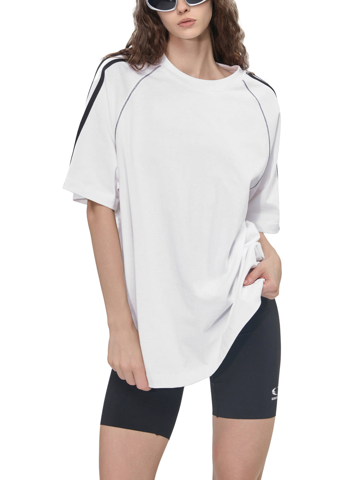 Striped Contrast Stitch T-Shirt