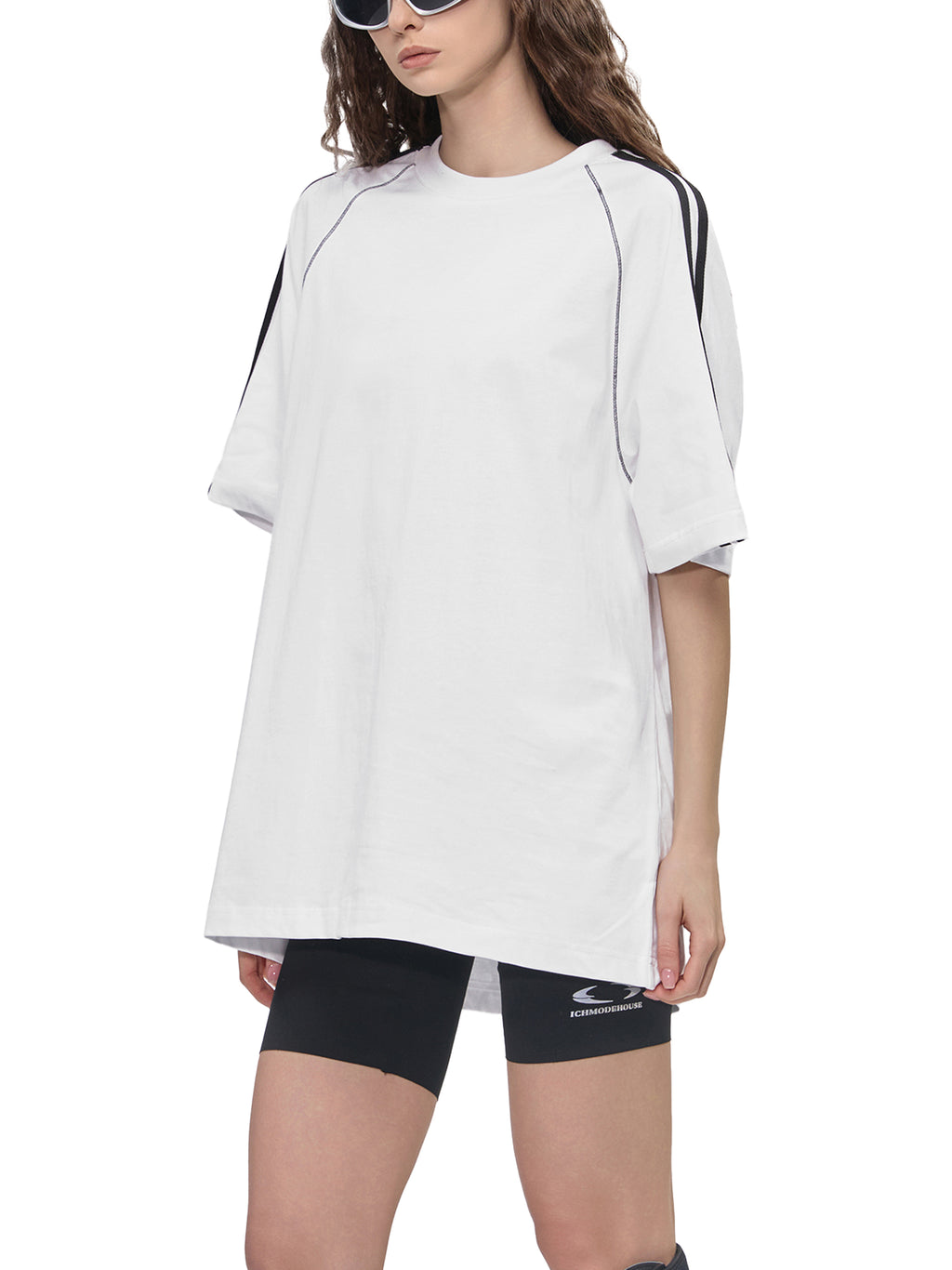 Striped Contrast Stitch T-Shirt