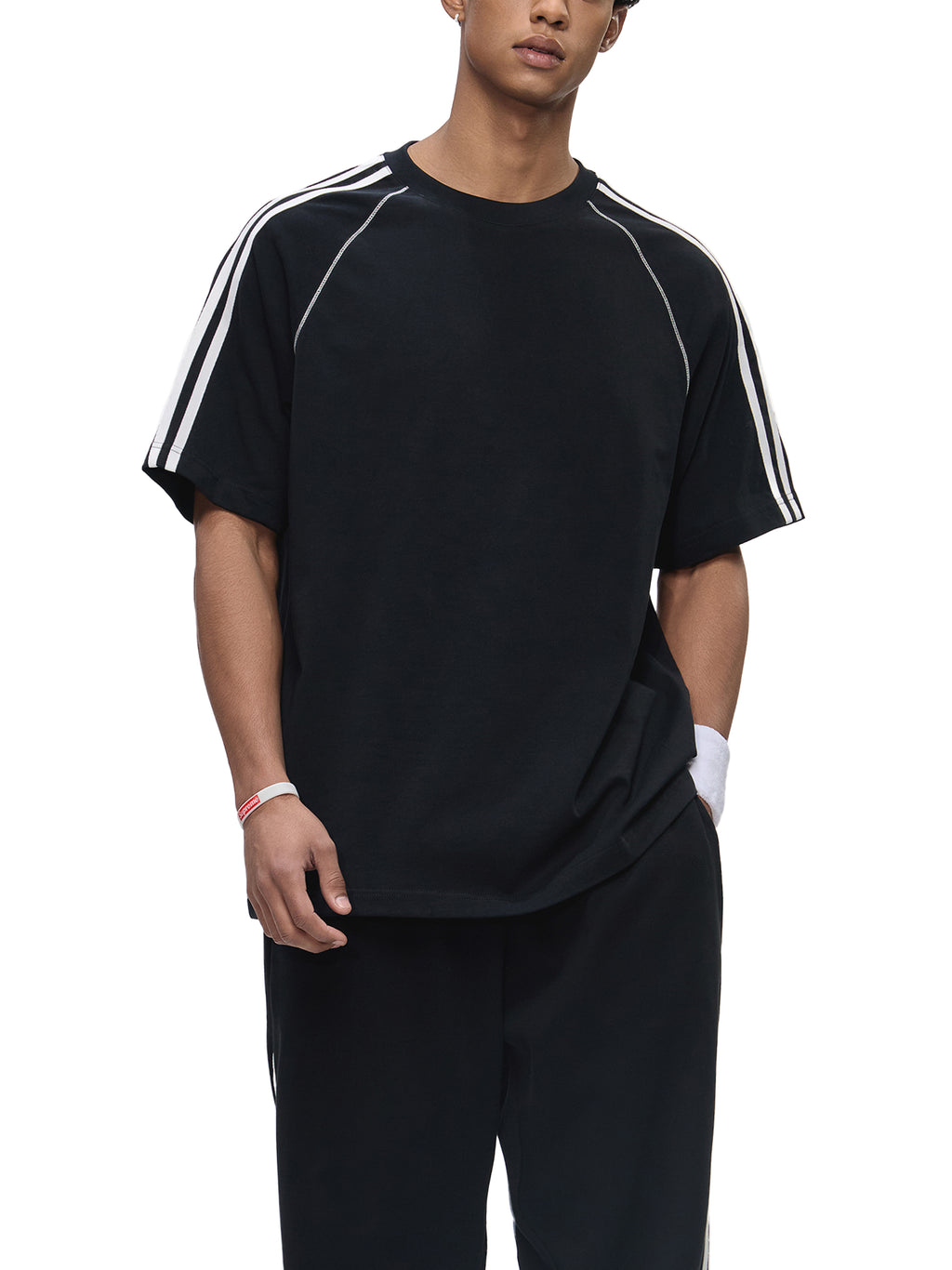 Striped Contrast Stitch T-Shirt