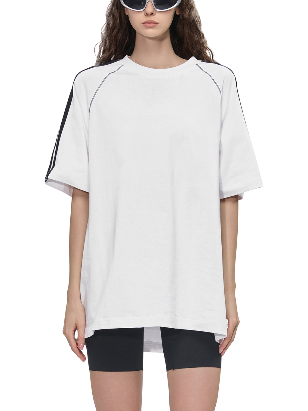 Striped Contrast Stitch T-Shirt