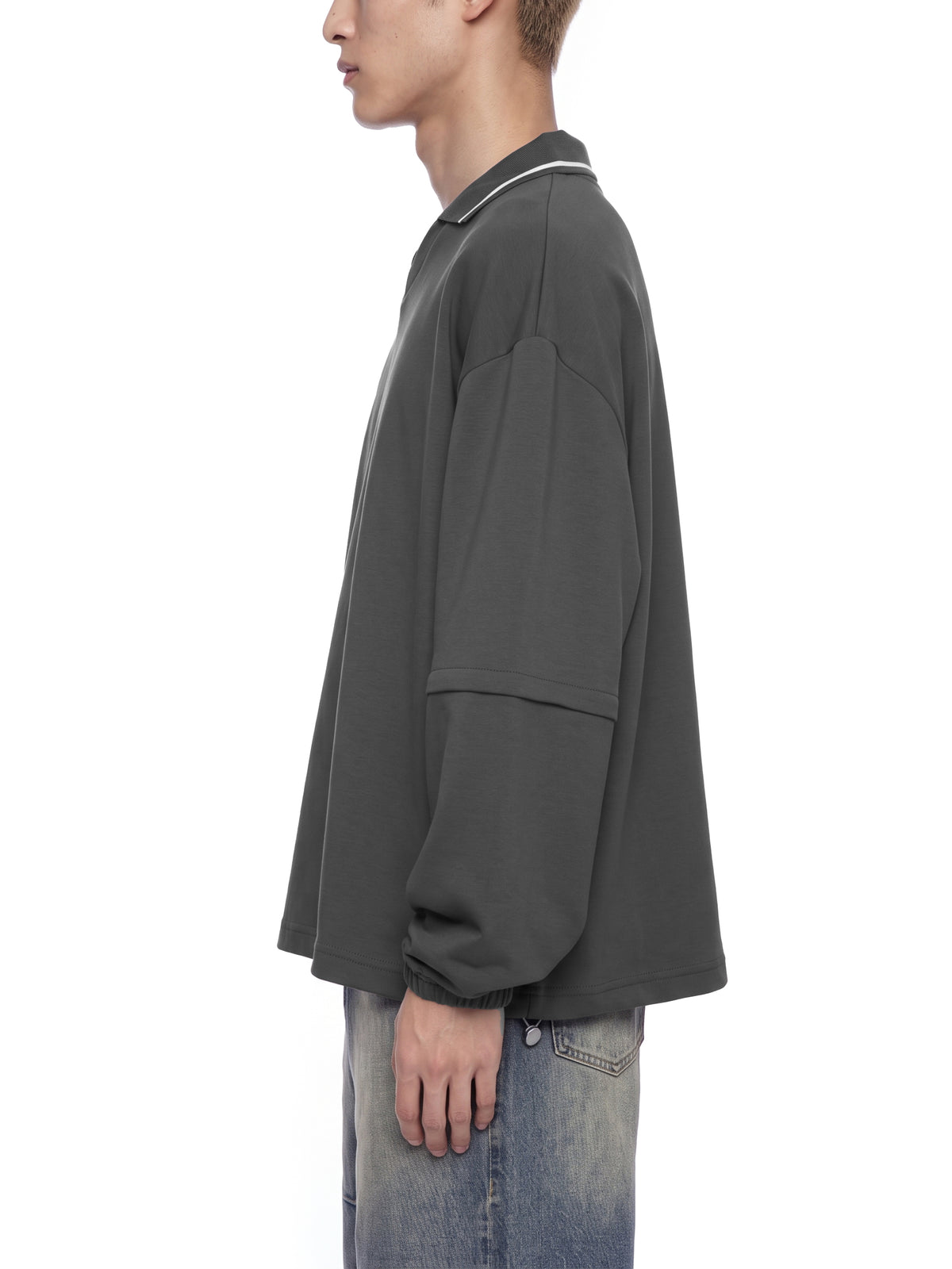 Unisex Boxy Collared Detachable Sweatshirt