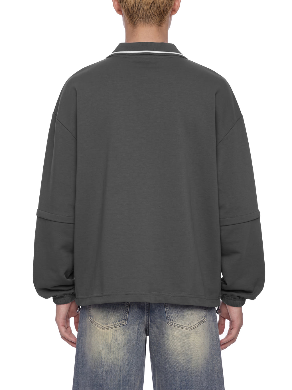 Unisex Boxy Collared Detachable Sweatshirt