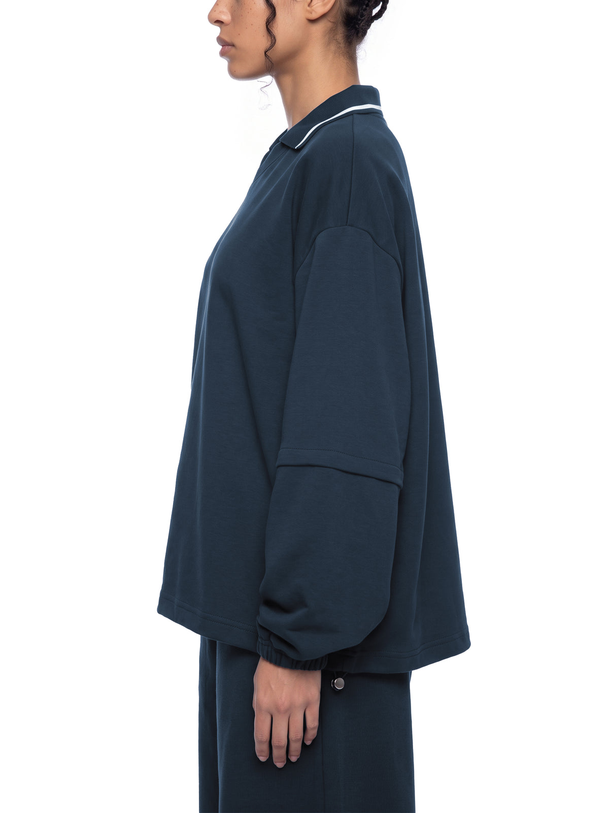 Unisex Boxy Collared Detachable Sweatshirt