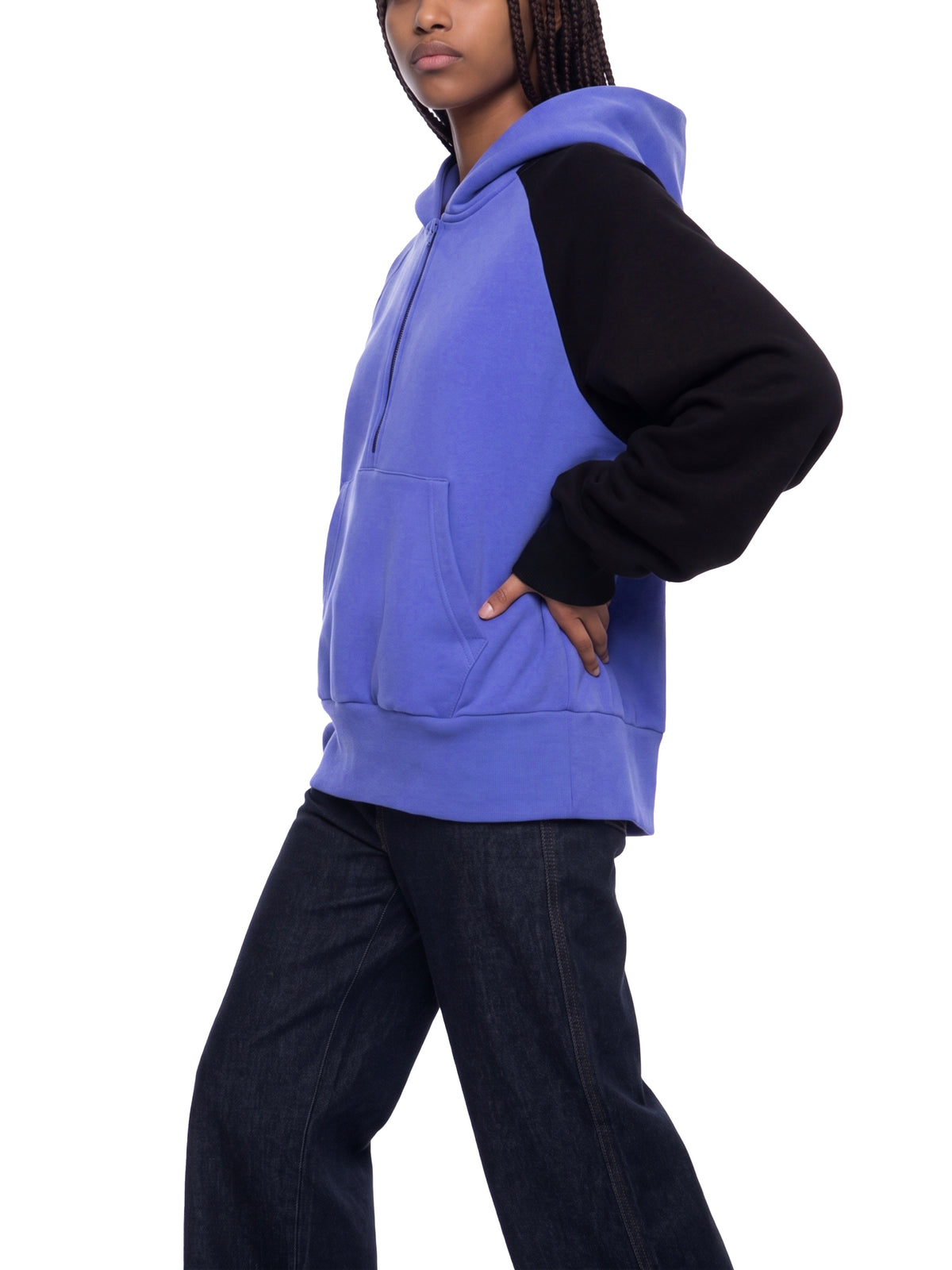 Unisex Color-Block Fleece Hoodie
