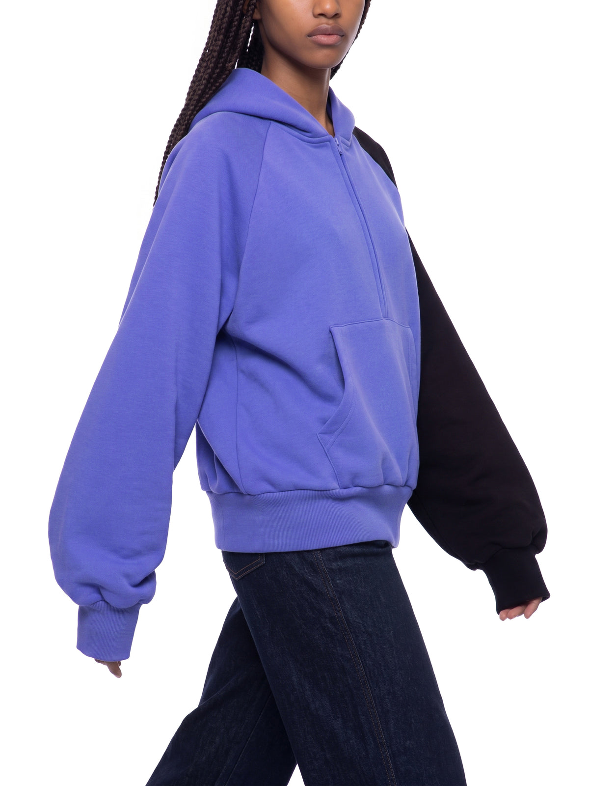 Unisex Color-Block Fleece Hoodie