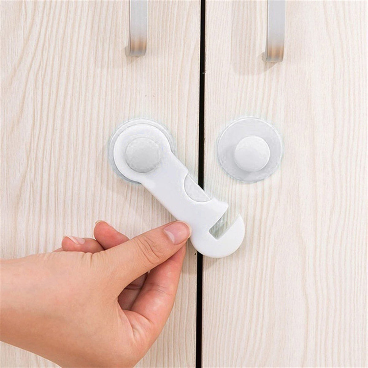 Cabinet Locks for Pet Safety Plastic Latches with Adhesive for Drawer Cupboards Closet and Pantry