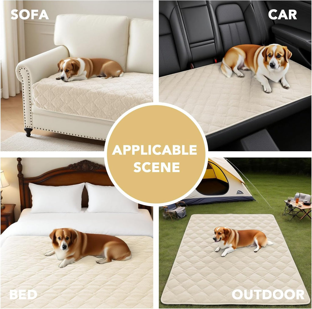 Couch Cover Chenille Pet Fuzzy Sofa Covers for 3 Cushion Anti Slip Washable Slipcovers with