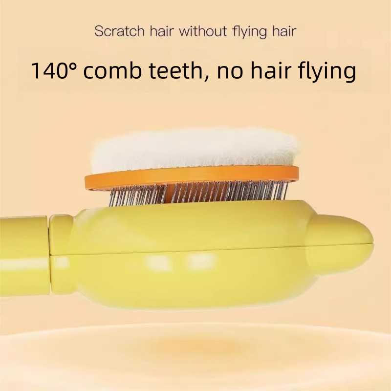 2 Pcs Blue Pet Self-Cleaning Slicker Brush for Cats and