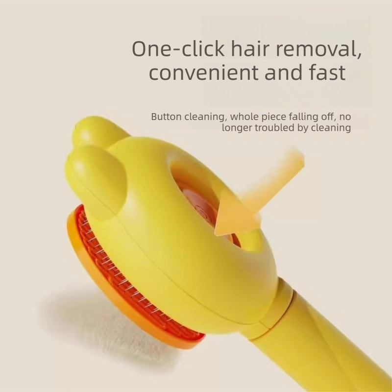 2 Pcs Pink Pet Self-Cleaning Slicker Brush for Cats and