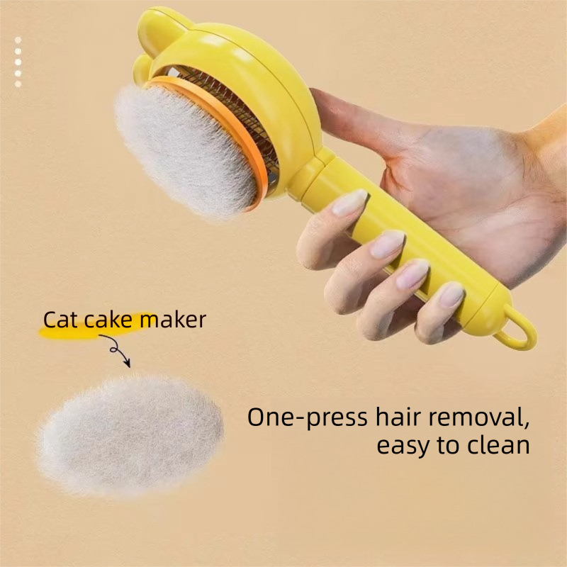 2 Pcs Pink Pet Self-Cleaning Slicker Brush for Cats and