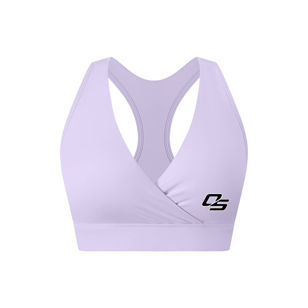Women's Crossover V-Neck Sports Bra V2 in Purple - front mockup