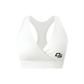 Women's Crossover V-Neck Sports Bra V2 in White - front mockup