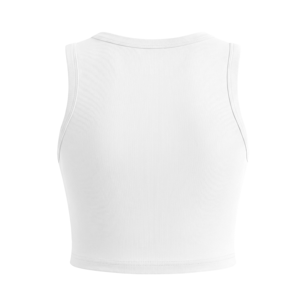 Celestial Butterfly Women’s Crewneck Crop Tank Top V2 - White back mockup