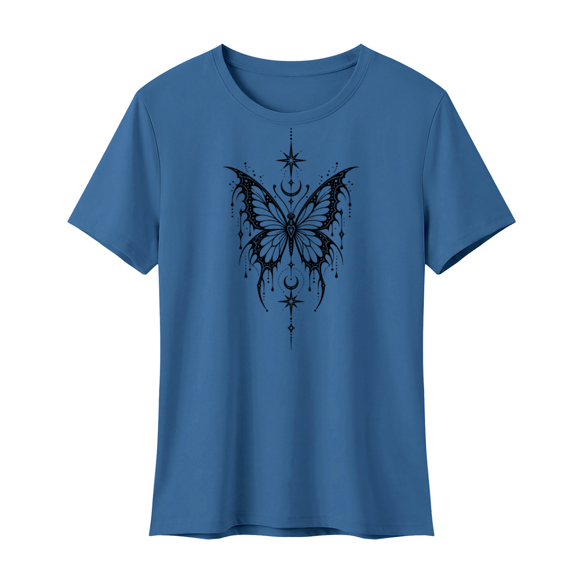Celestial Butterfly Women's Regular Fit T-Shirt V2 - Navy Blue front mockup