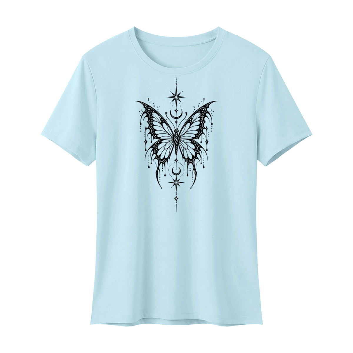 Celestial Butterfly Women's Regular Fit T-Shirt V2 - Sky Blue front mockup