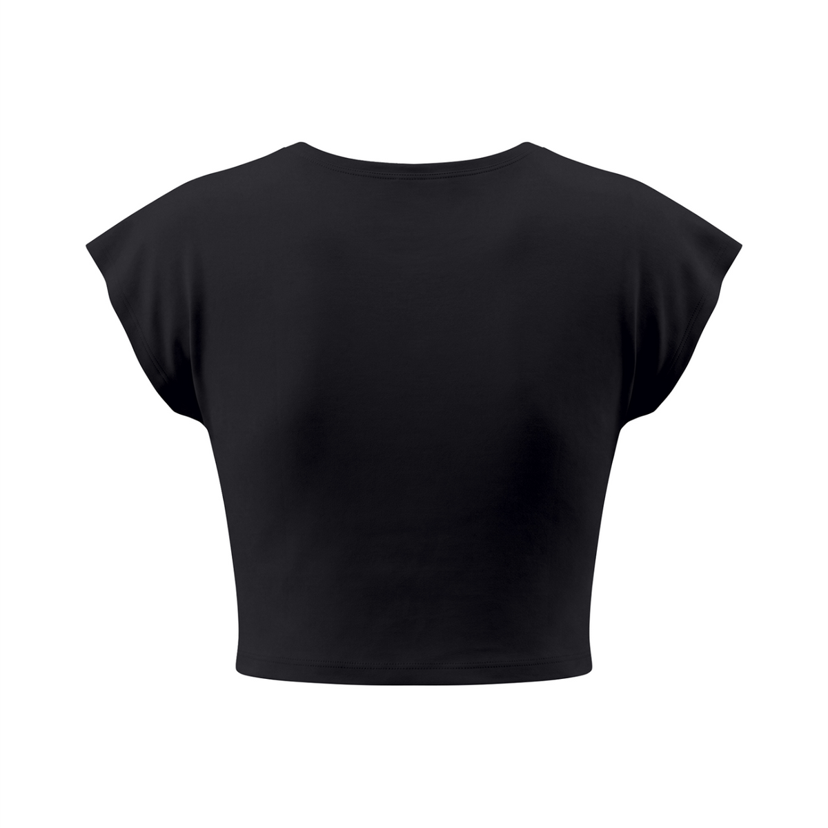 Feelin Lucky Women's Slim Crop Graphic T-Shirt V2 - Black back mockup
