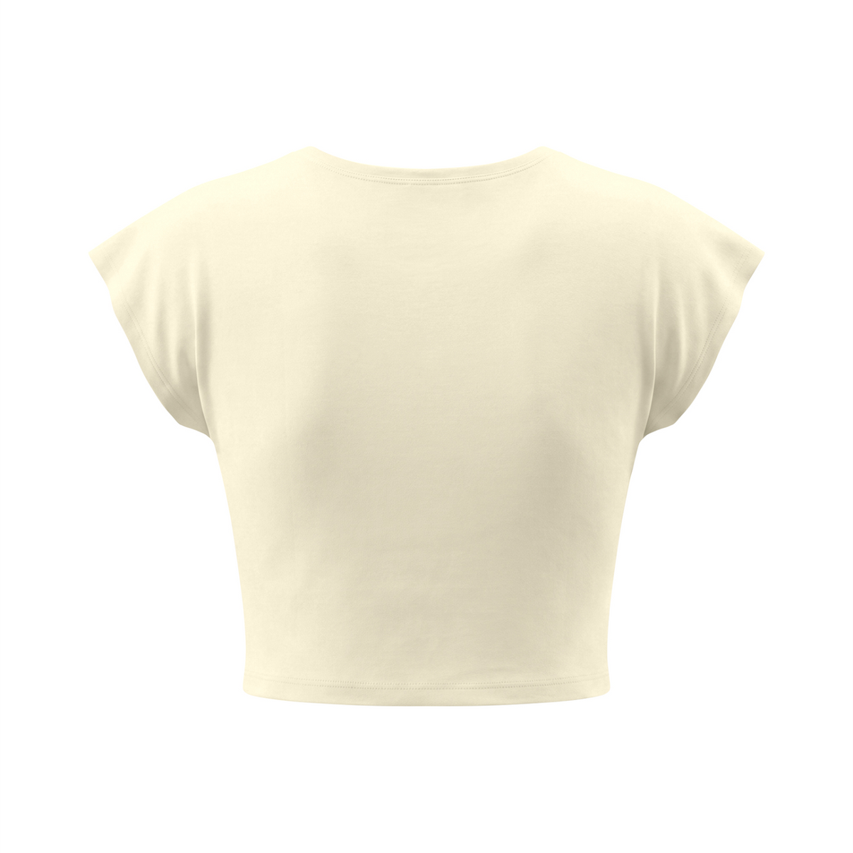 Feelin Lucky Women's Slim Crop Graphic T-Shirt V2 - Light Yellow back mockup
