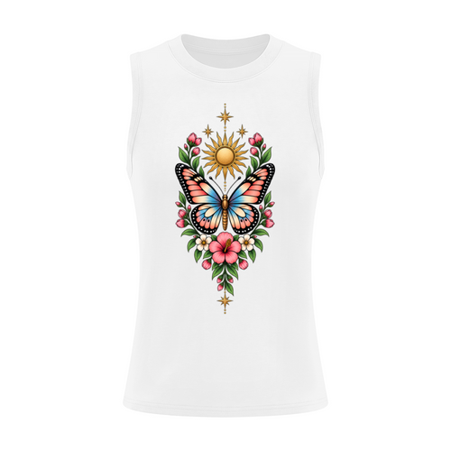 Celestial Butterfly Women’s Slim Tank Top V2 - White front mockup