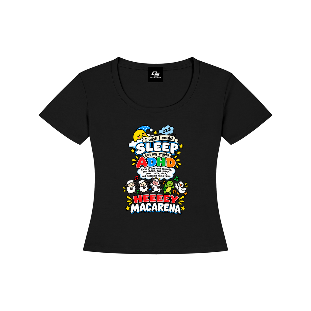 ADHD Macarena Women's Tencel Baby T-Shirt V2 - Black front