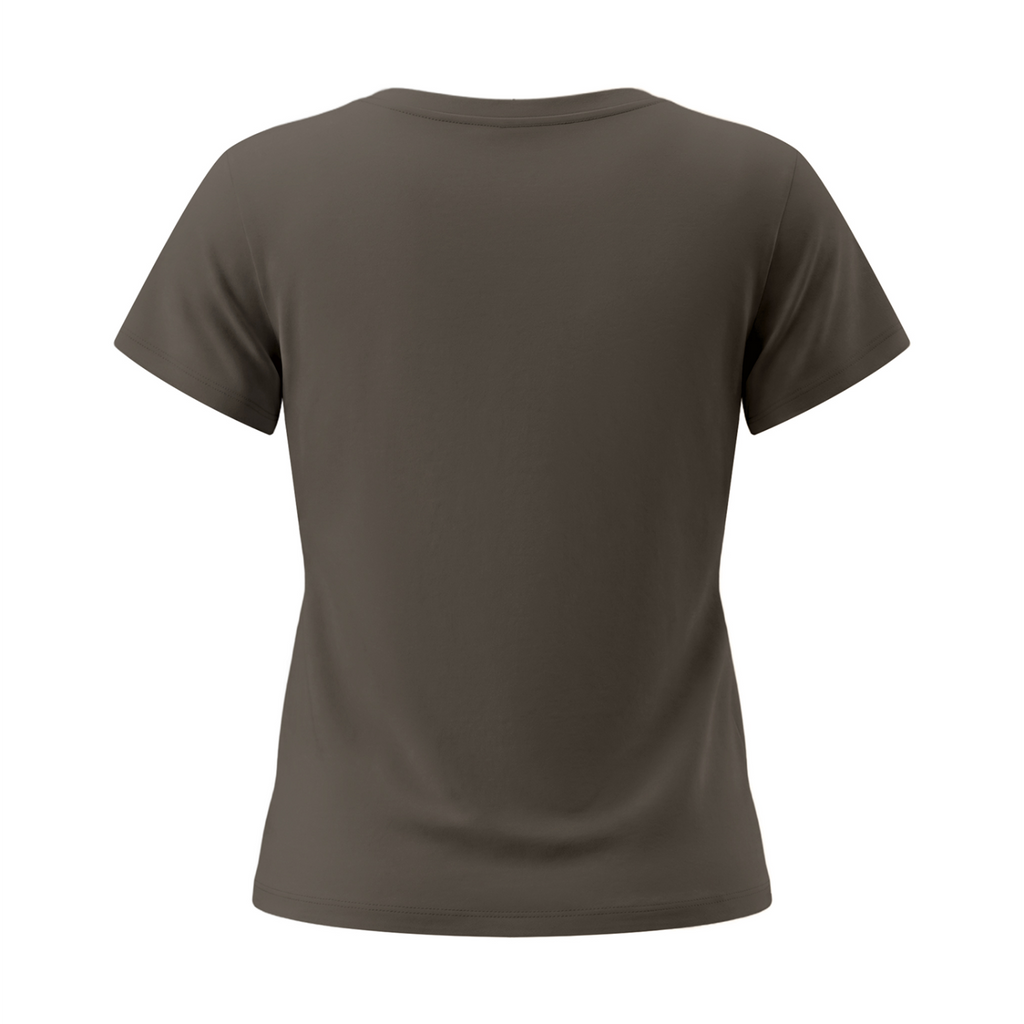 ADHD Macarena Women's Tencel Baby T-Shirt V2 - Gray Coffee back 3D mockup
