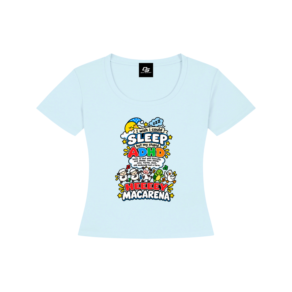 ADHD Macarena Women's Tencel Baby T-Shirt V2 - Light Blue front