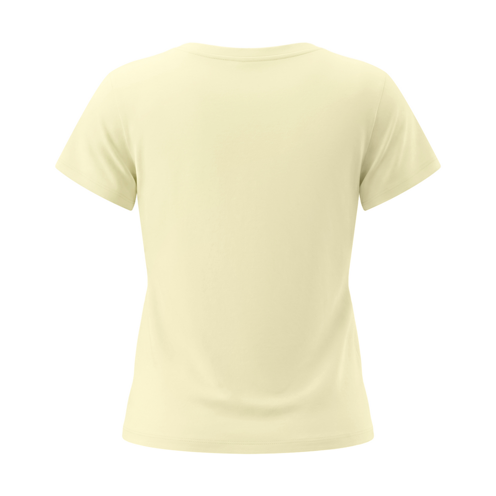 ADHD Macarena Women's Tencel Baby T-Shirt V2 - Light Yellow back 3D mockup
