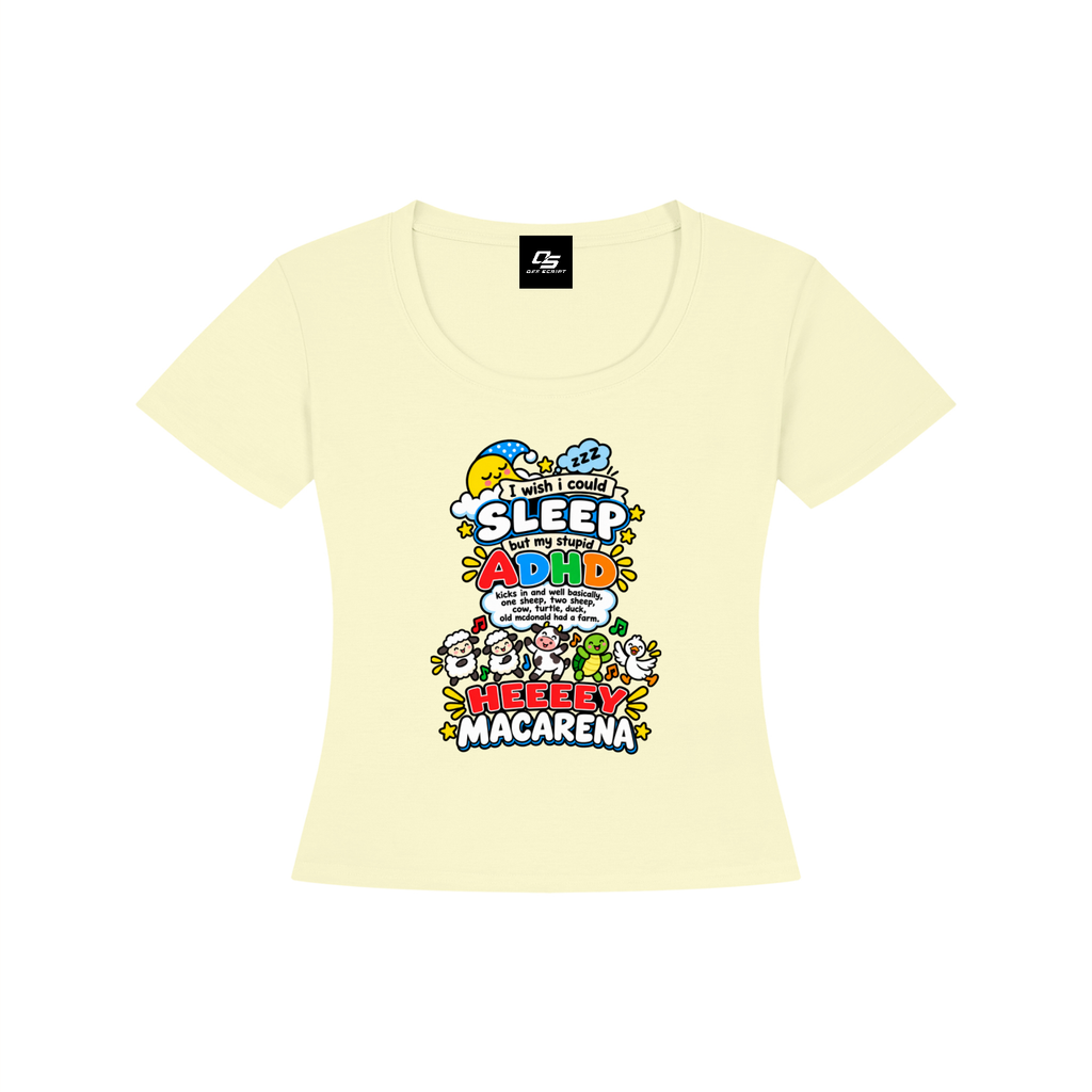 ADHD Macarena Women's Tencel Baby T-Shirt V2 - Light Yellow front