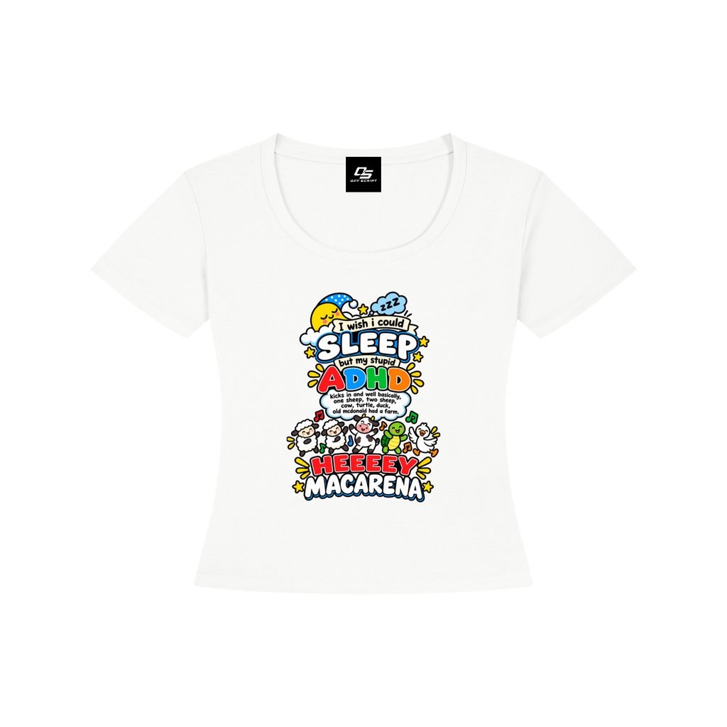 ADHD Macarena Women's Tencel Baby T-Shirt V2 - White front