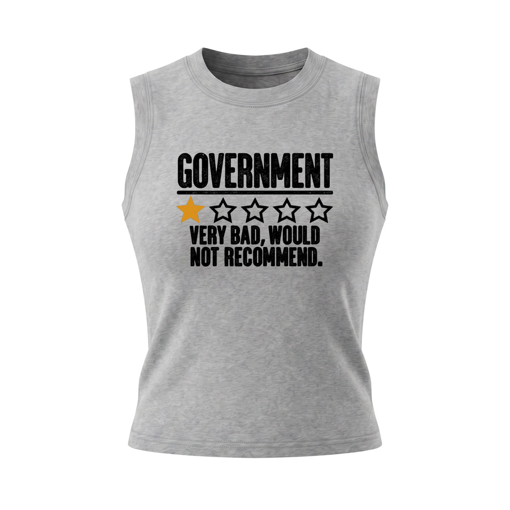 Government Very Bad Would Not Recommend Women's Graphic Tank Top V2 – Flower Gray front 3D mockup