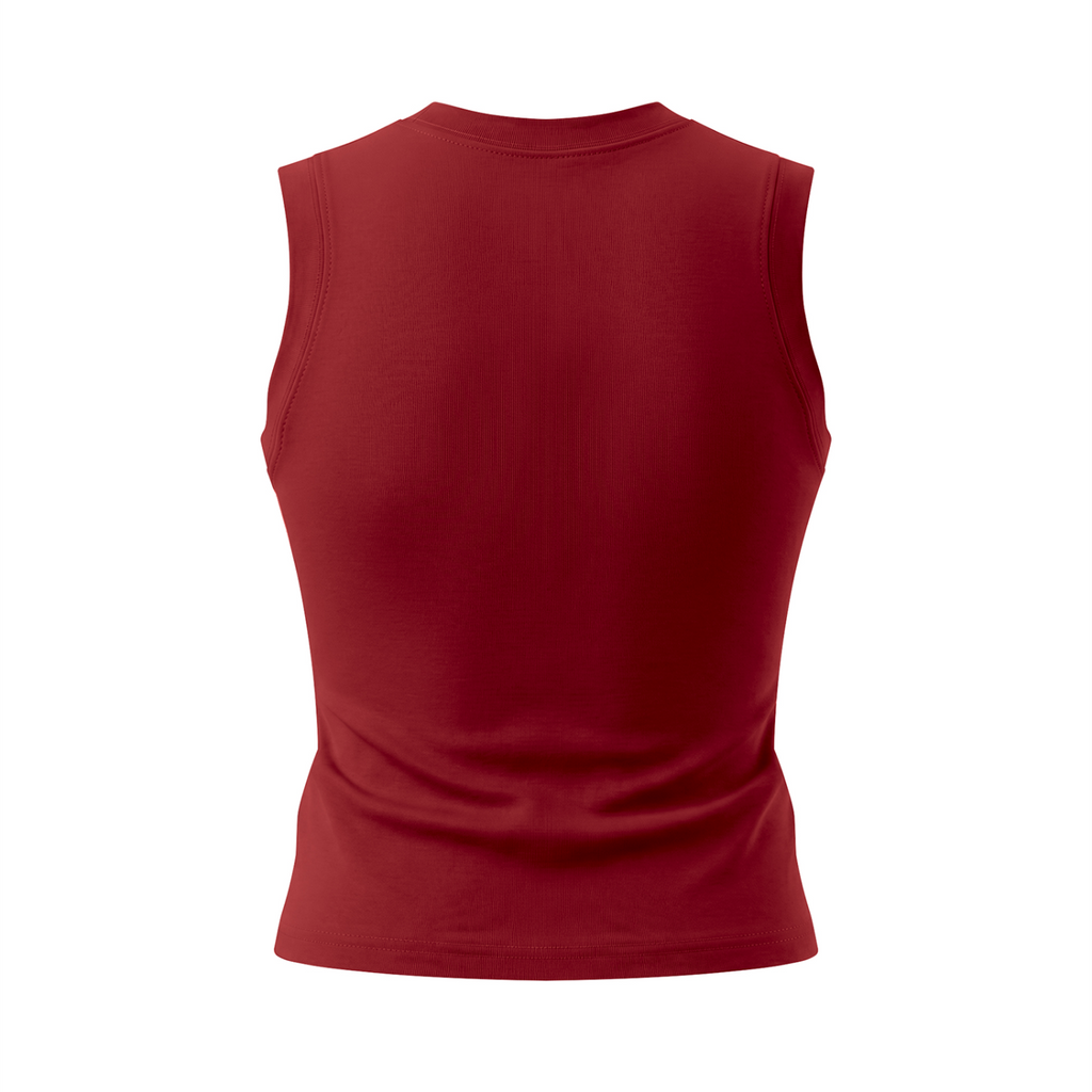 Celestial Butterfly Women’s Crewneck Tank Top V2 - Wine Red back mockup