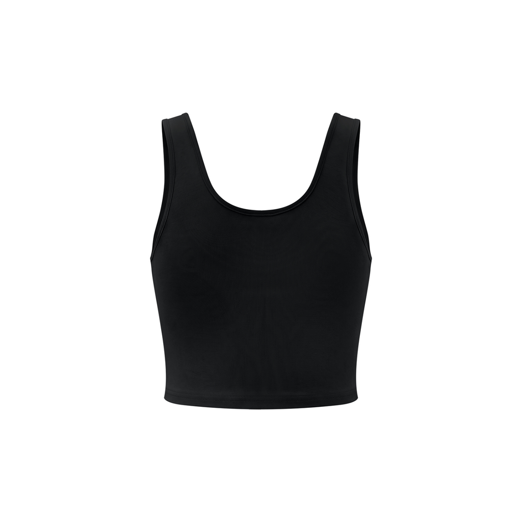 Celestial Butterfly Women’s Cropped Tank Top V2 - Black back mockup