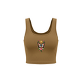 Celestial Butterfly Women’s Cropped Tank Top V2 - Brown front mockup
