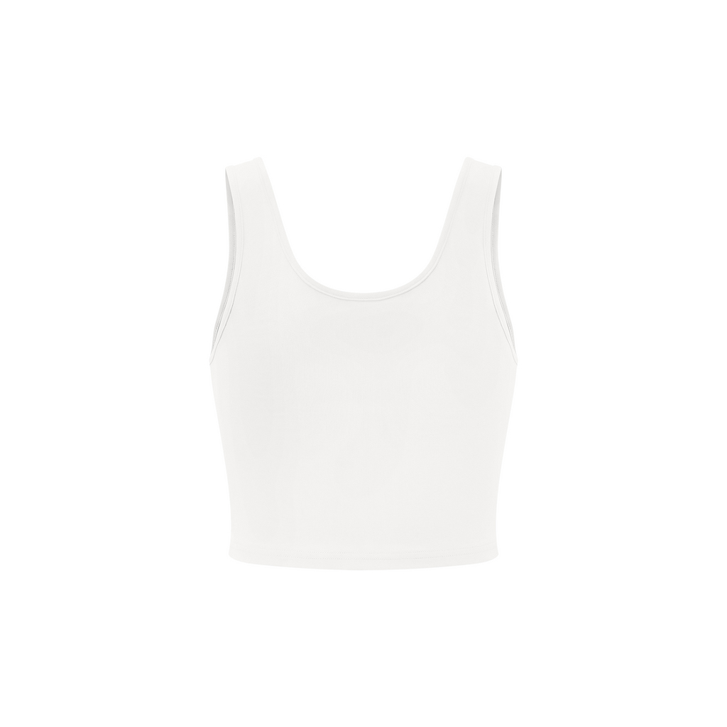 Celestial Butterfly Women’s Cropped Tank Top V2 - White back mockup