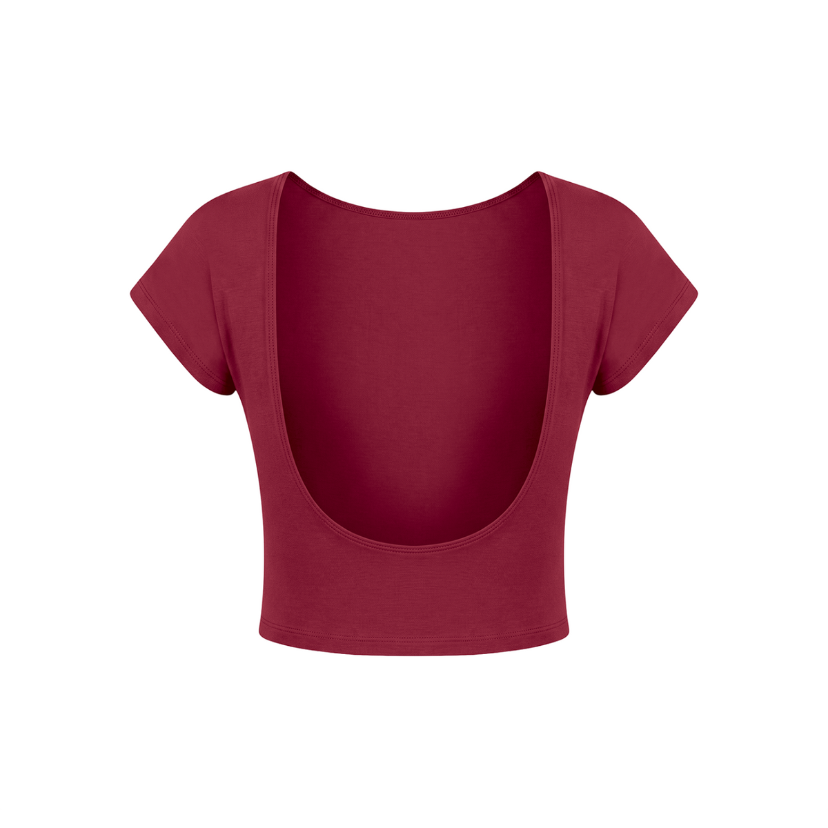 Guardian Angel Women's Open-Back T-Shirt - Wine Red back 3D mockup