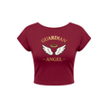Guardian Angel Women's Open-Back T-Shirt - Wine Red front 3D mockup