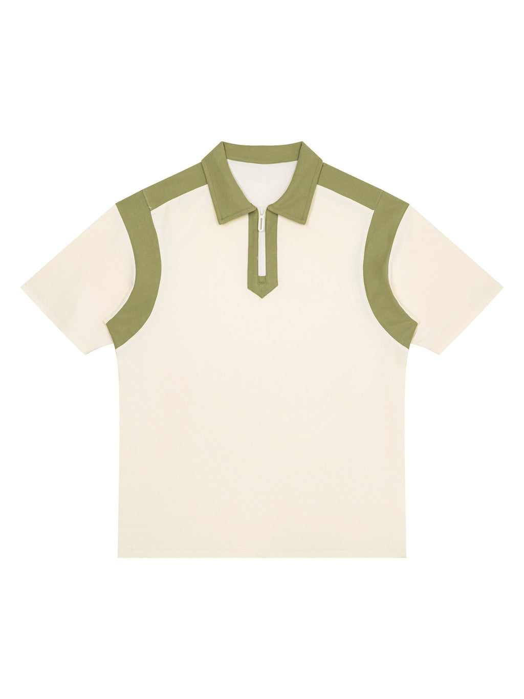 Unisex Color Block Quarter Zip Polo Shirt