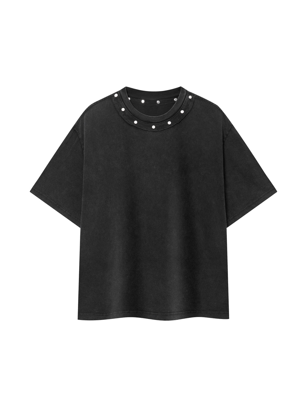 Unisex Washed Boxy Studded T-Shirt