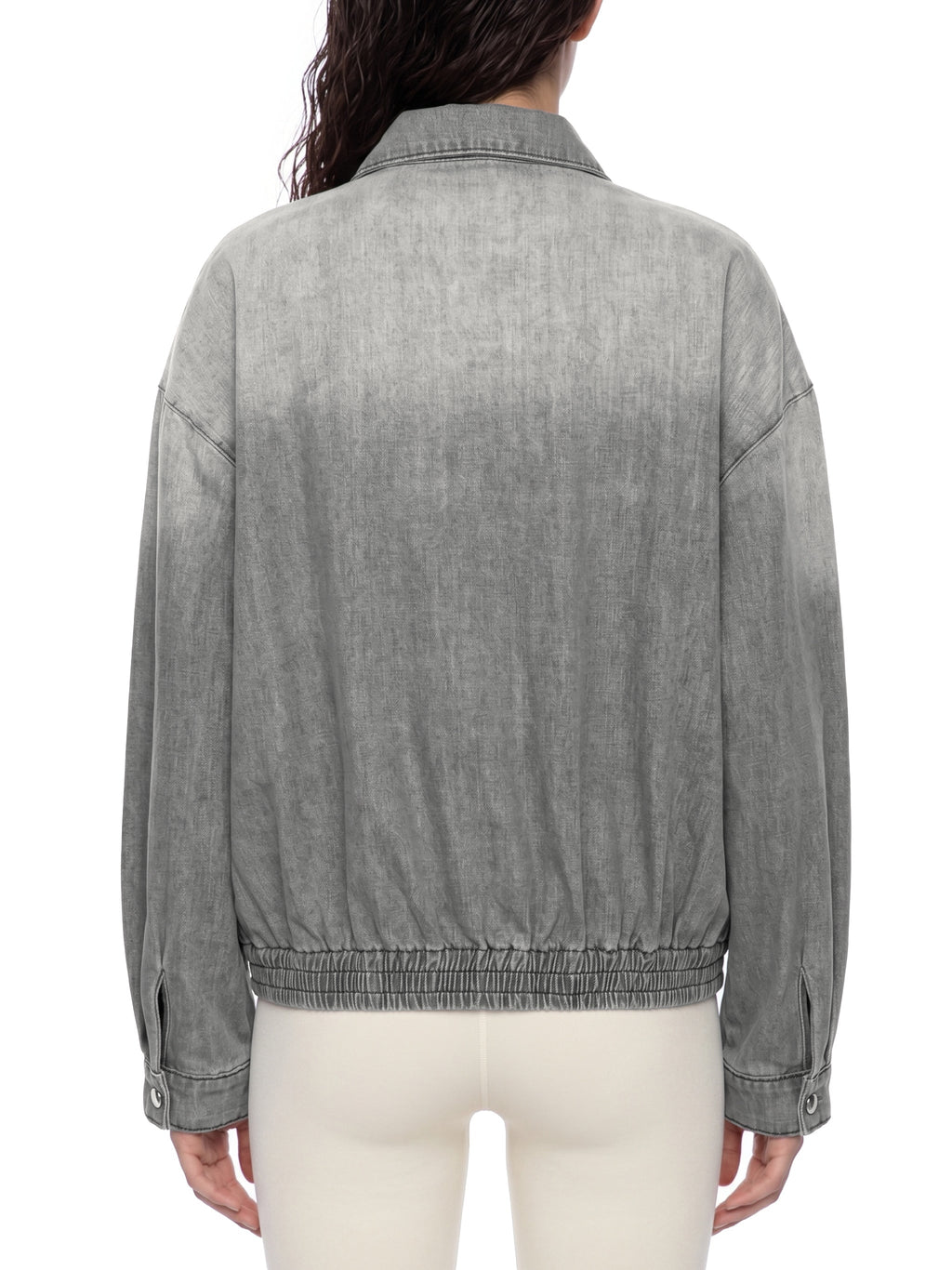 Unisex Vintage Wash Full-Zip Denim Jacket