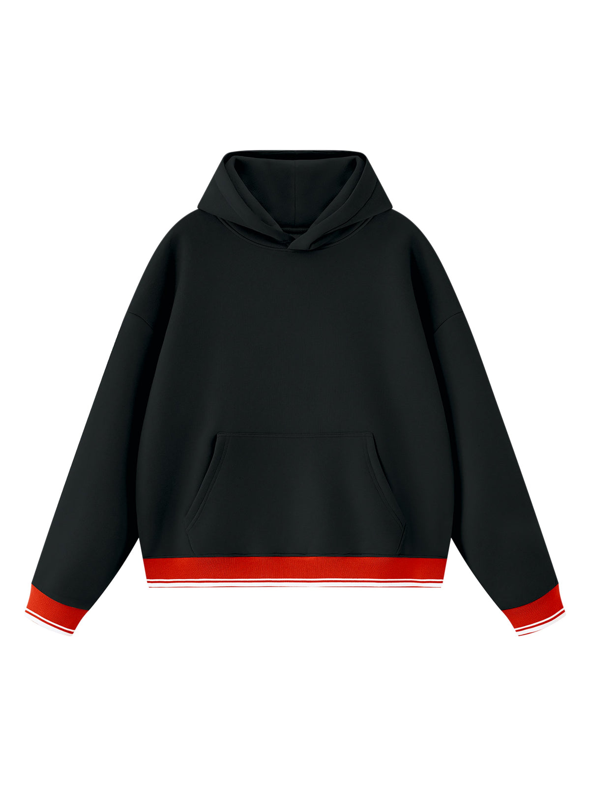 Unisex Oversized Color Block Fleece Hoodie