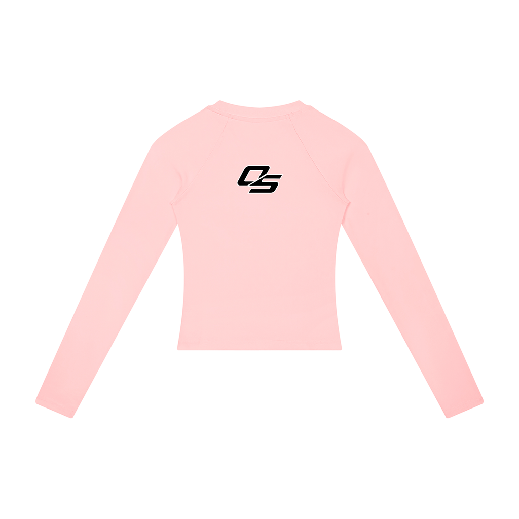 Sunset Cat Heart Women's Raglan Long Sleeve Crop T-Shirt