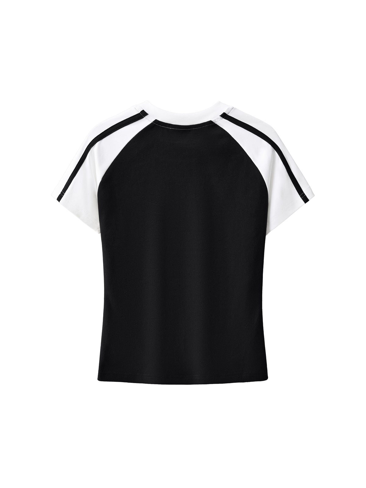 Contrast Stripes Bodycon Raglan Sleeve T-Shirt