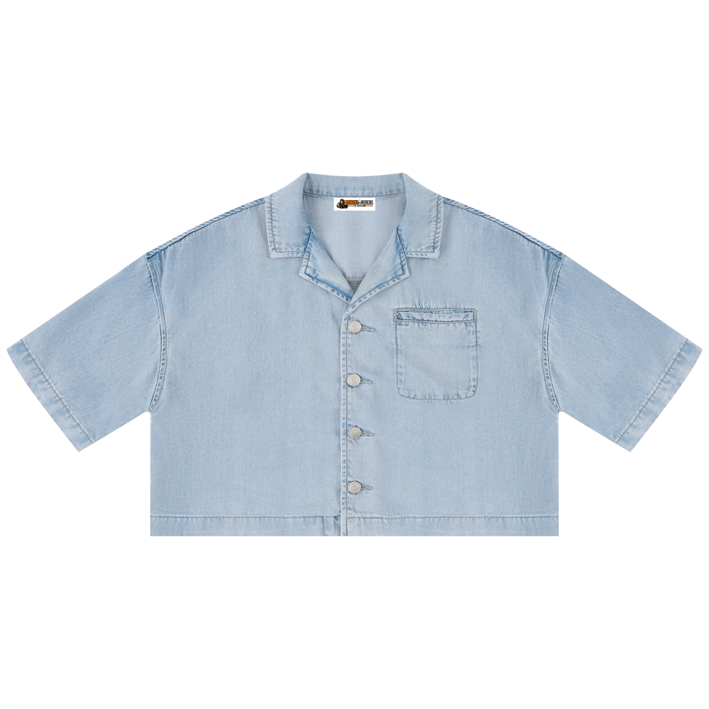 Women's Vintage Wash Boxy Cropped Shirt